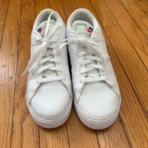 Nike White Sneakers with Black and Red Accents